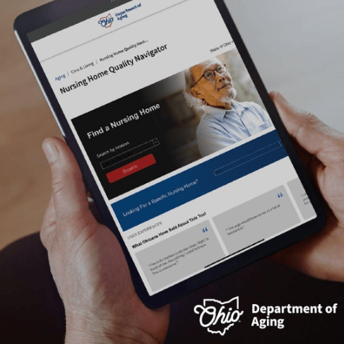 Cell phone with Ohio Nursing Home Quality on it