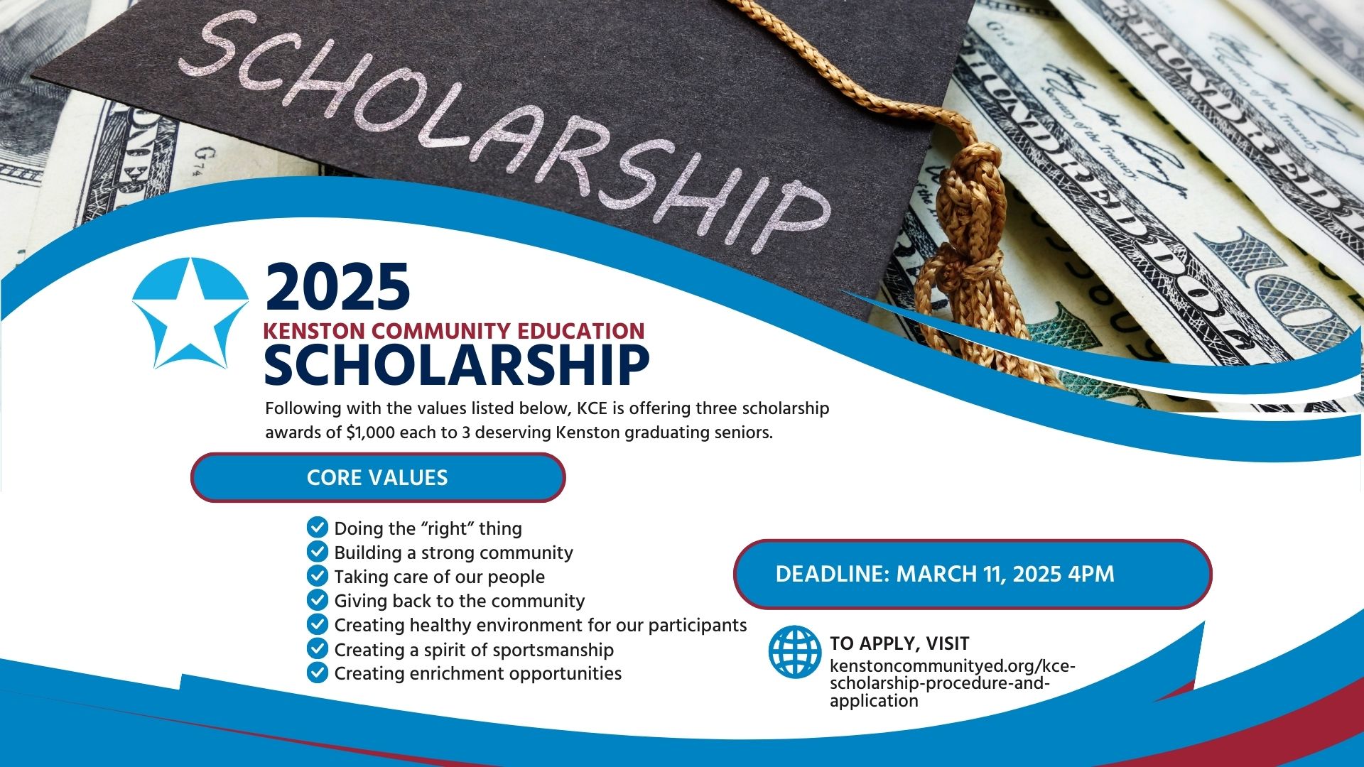 KCE Scholarship Deadline is March 11, 2025!