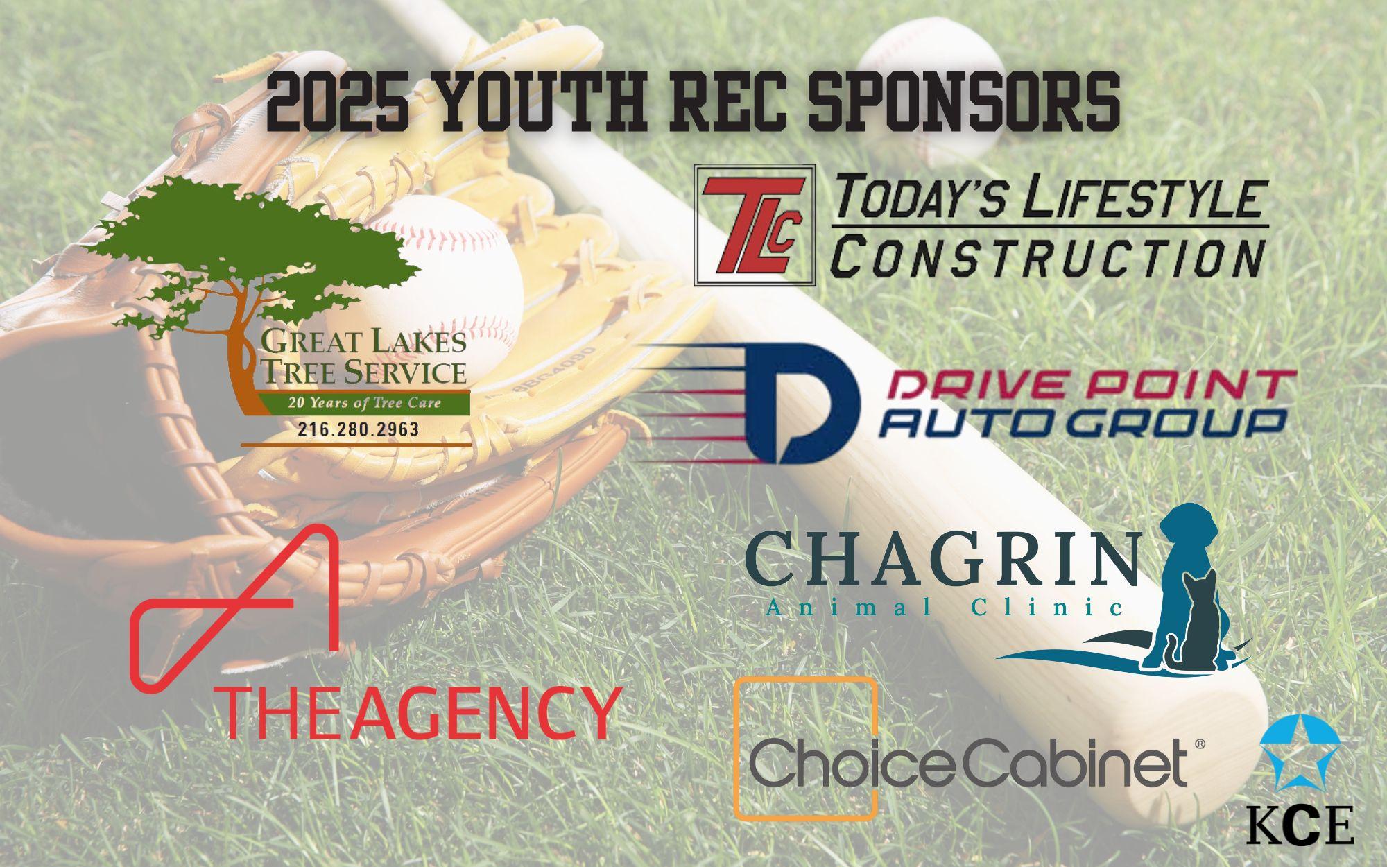 Thank You 2025 Rec Baseball & Softball Sponsors!