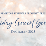 Snowy background with 2025 Holiday Concerts