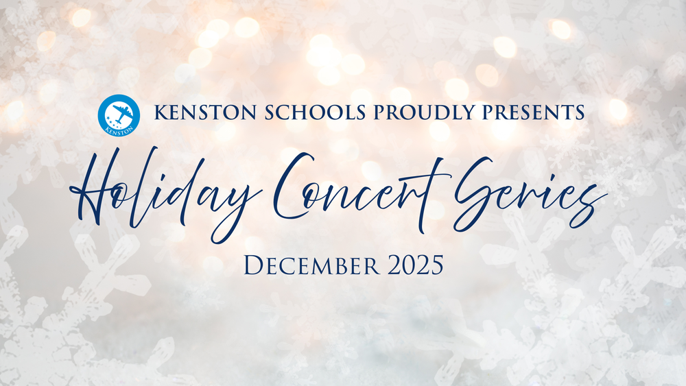 Snowy background with 2025 Holiday Concerts
