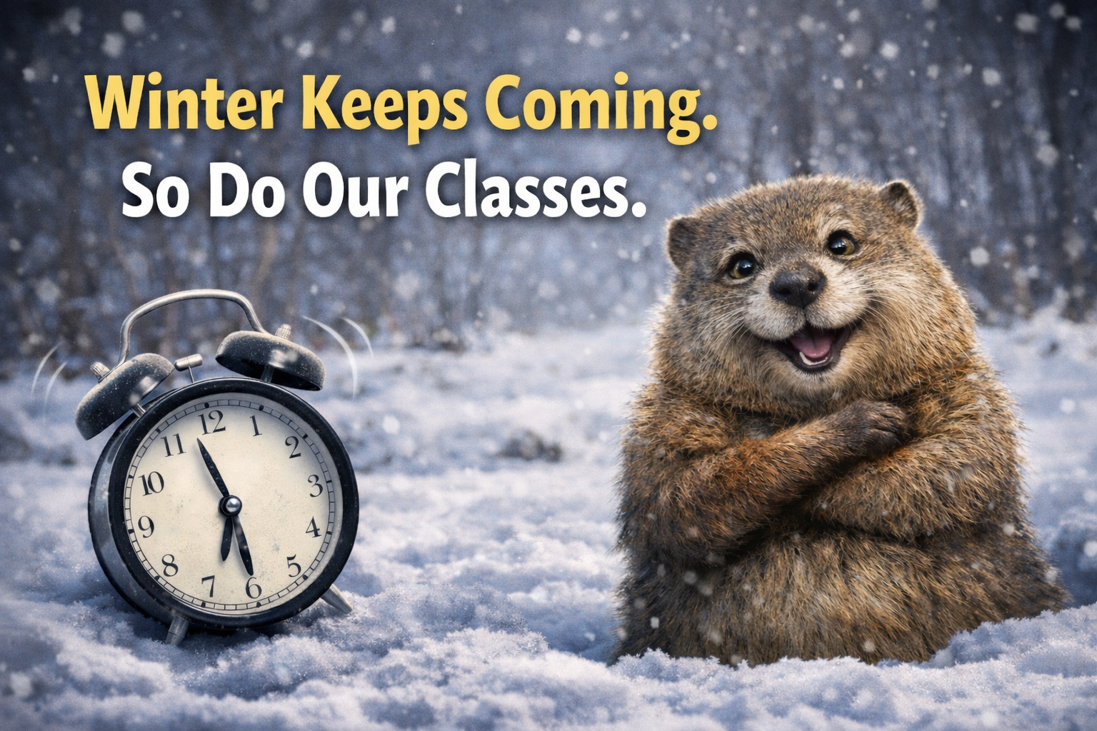 Winter Keeps Coming. So Do Our Classes!